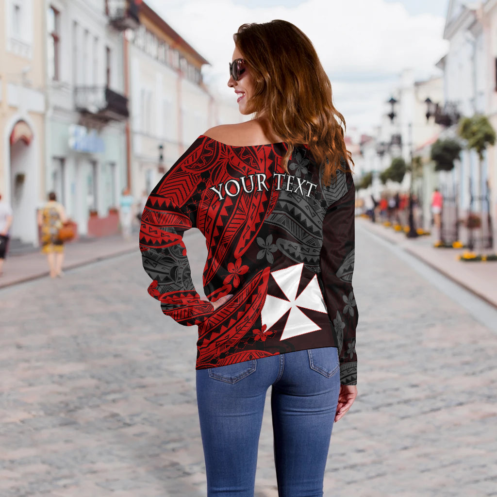 (Custom Personalised) Wallis and Futuna Off Shoulder Sweater Enjoy Polynesian Flowers LT13 - Polynesian Pride