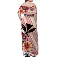 Hawaii Matching Dress and Hawaiian Shirt Kakau Tribal Red Batik Floral Ver.02 LT13 - Polynesian Pride