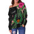 Pohnpei Micronesia Off Shoulder Sweater Tropical Flowers LT13 - Polynesian Pride