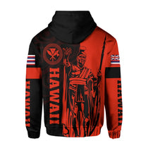 Polynesian Pride Hoodie Hawaii King Polynesian Hoodie Lawla Style Red - Polynesian Pride