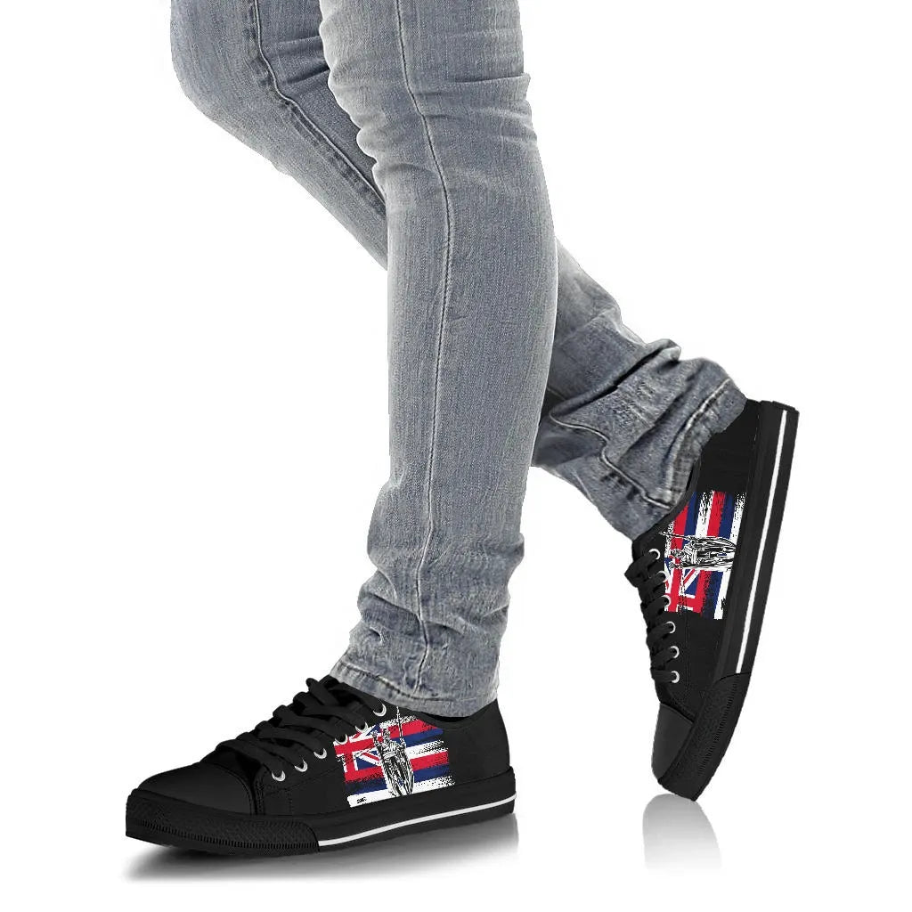 Polynesian Pride Footwear - Hawaii King Flag Low Top Shoe - Polynesian Pride