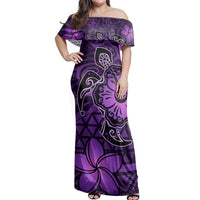 Hawaii Matching Dress and Hawaiian Shirt Hawaii Mix Polynesian Turtle Plumeria Nick Style Purple Matching Couples Outfit No Shirt - Polynesian Pride