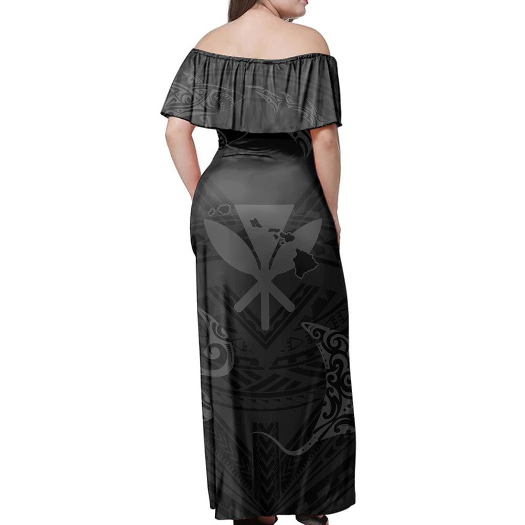 Matching Dress and Hawaiian Shirt Polynesian Turtle Hammerhead Shark Ray Kanaka Hawaii Circle Grey RLT14 - Polynesian Pride