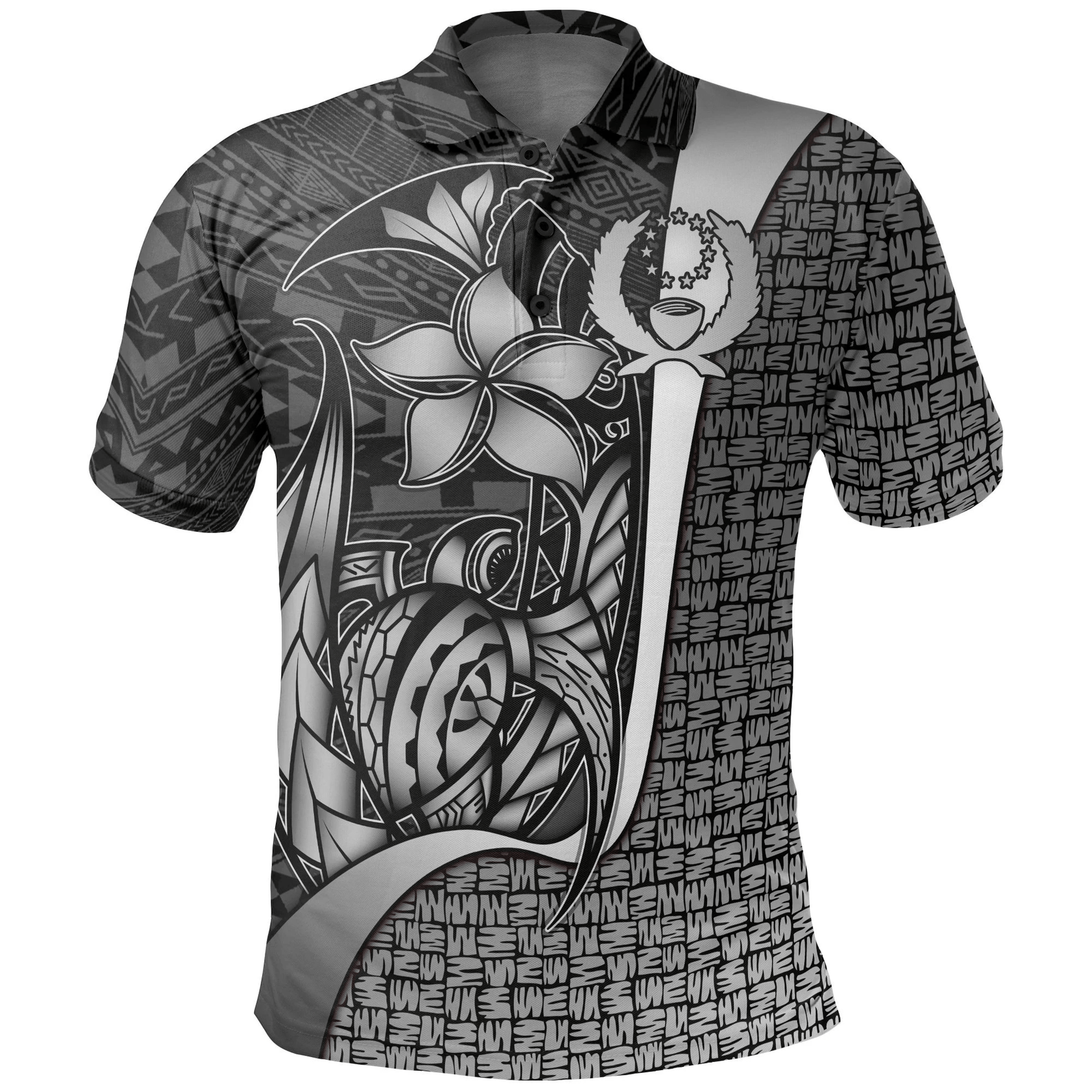 Polynesian Pride Apparel Pohnpei Micronesian Polo Shirt White Turtle With Hook Unisex White - Polynesian Pride