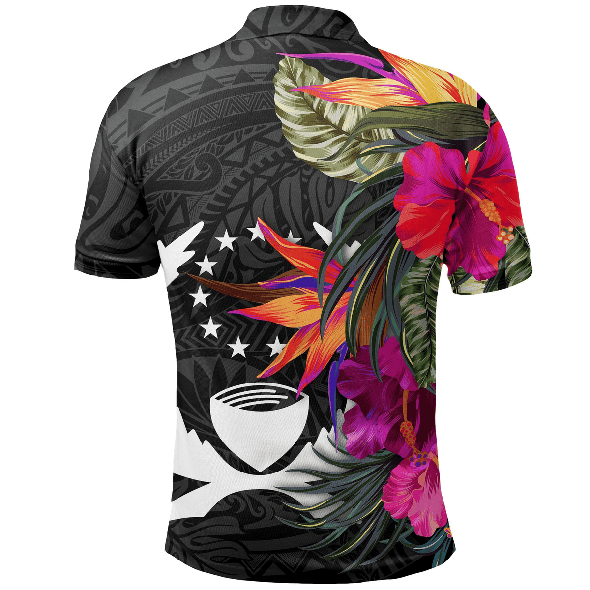 Polynesian Pride Apparel Pohnpei Polo Shirt Hibiscus Polynesian Pattern - Polynesian Pride