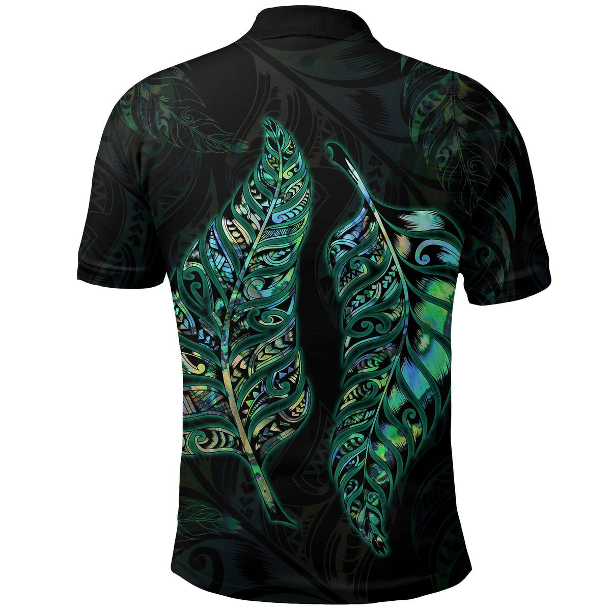 Polynesian Pride Apparel New Zealand Silver Fern Couple Polo Shirt Paua Shell - Polynesian Pride
