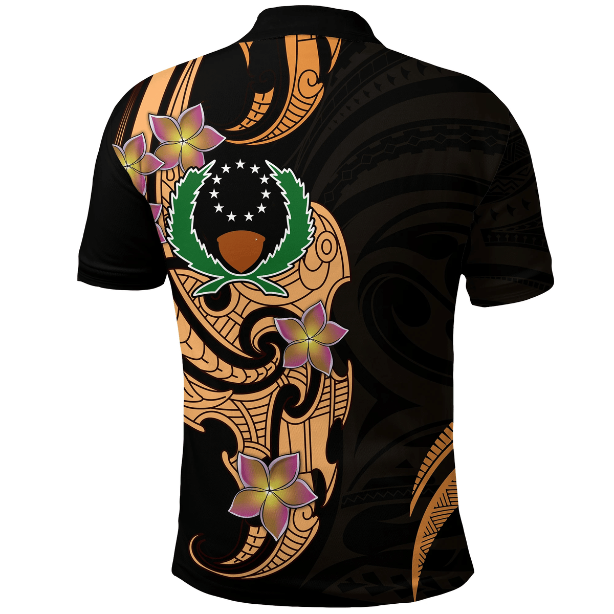 Polynesian Pride Apparel Pohnpei Simple Polo Shirt Tropical Flowers - Polynesian Pride