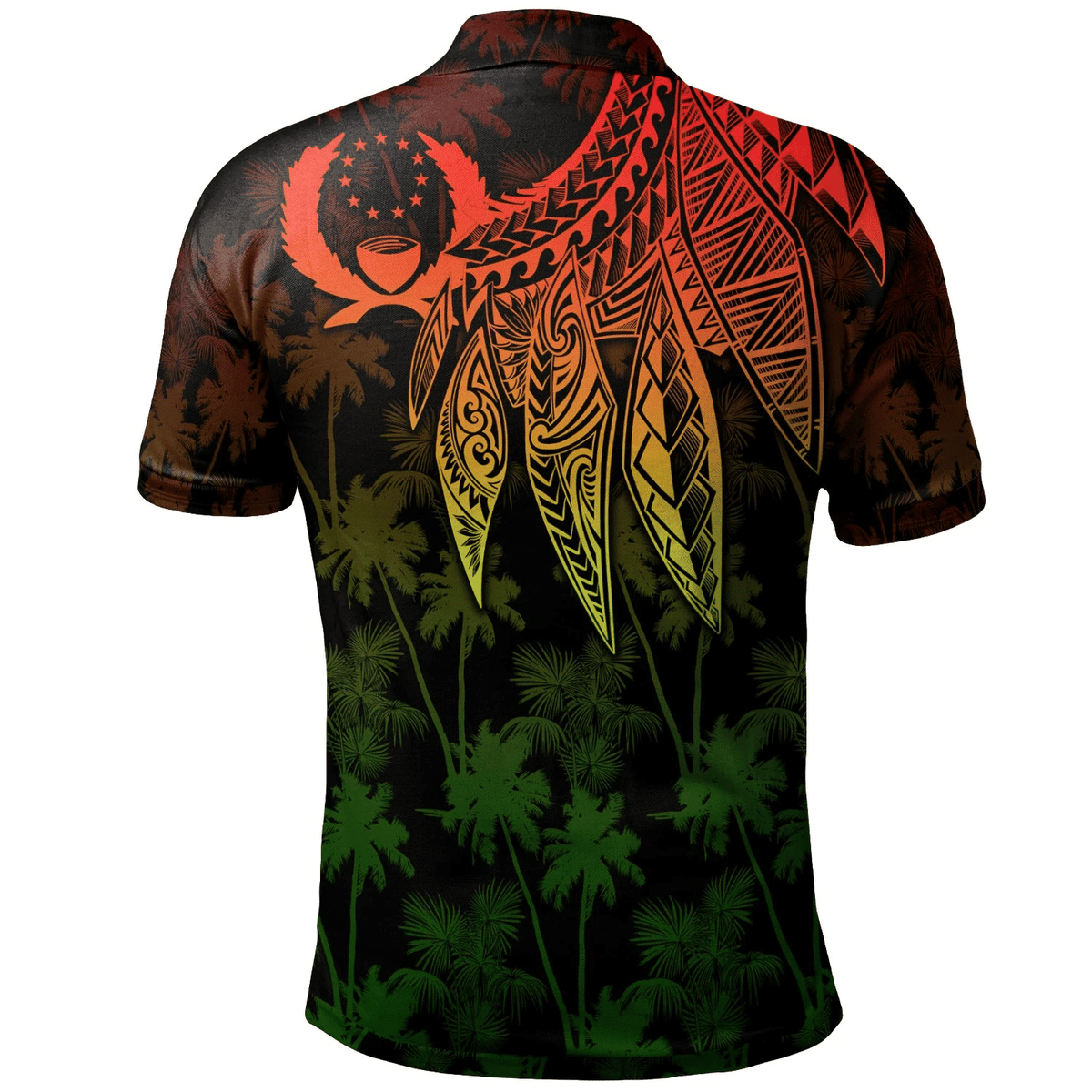 Polynesian Pride Apparel Pohnpei Polo Shirt Polynesian Wings (Reggae) - Polynesian Pride