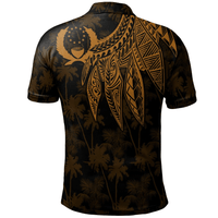 Polynesian Pride Apparel Pohnpei Polo Shirt Polynesian Wings (Golden) - Polynesian Pride