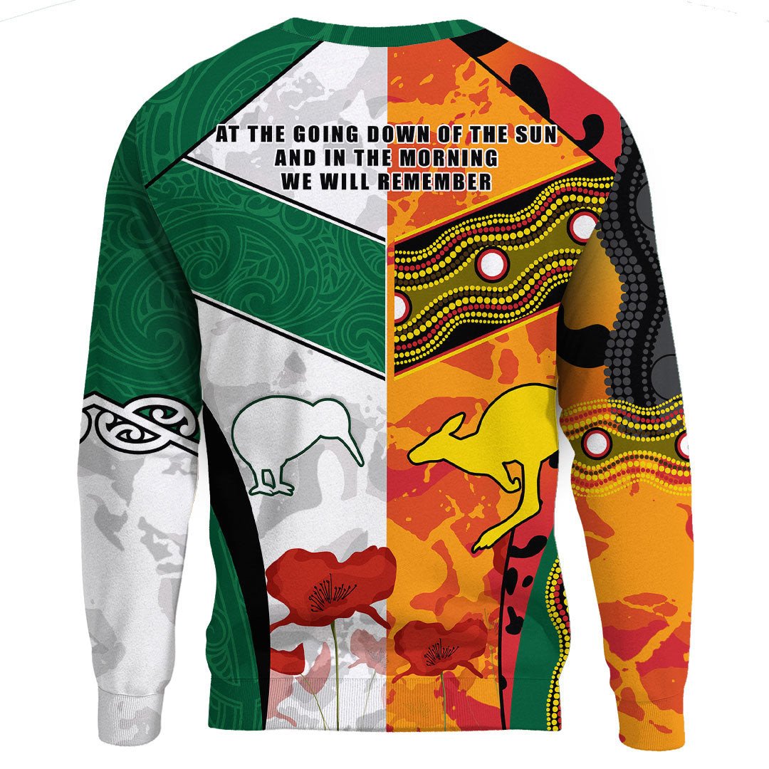 Polynesian Pride Clothing - Anzac Day Australia - New Zealand Mix.Sweatshirt - Polynesian Pride