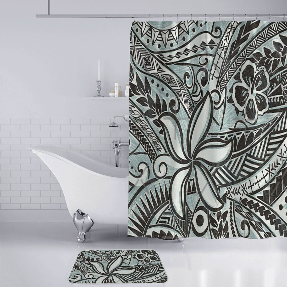 Polynesian Home Set - Ocean Spray Print Bathroom Set LT10 - Polynesian Pride
