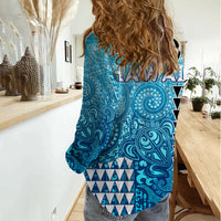 Hawaii Tribal Kakau Women Casual Shirt LT9 - Polynesian Pride