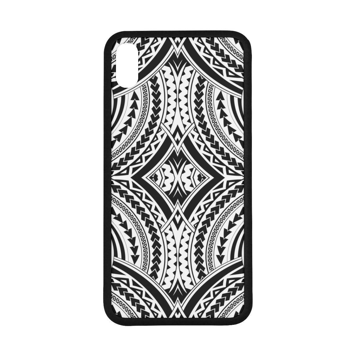Polynesian 12 Rubber Phone Case One Size iPhone XS Max Black - White - Polynesian Pride