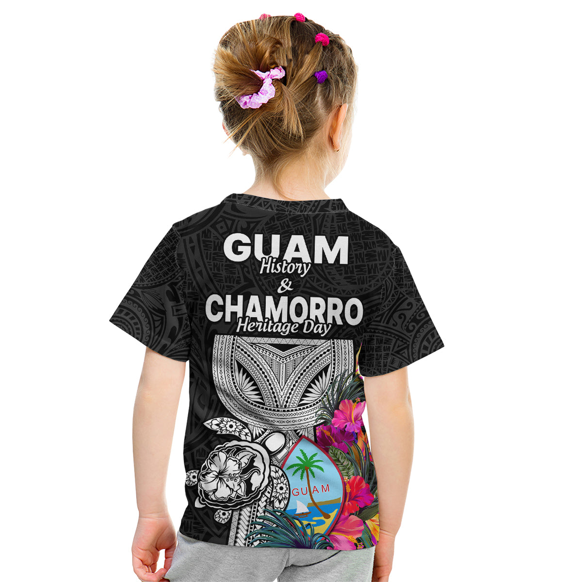 Guam Tribal Latte Stone Tropical Kid T Shirt LT9 - Polynesian Pride