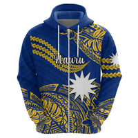 Nauru Polynesian Hibiscus Naoero Flag Color Hoodie LT14 - Polynesian Pride