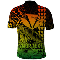 Custom Kakau Polynesian Tribal Hawaiian Turtle with Kanaka Maoli Reggae Polo Shirt LT9 - Polynesian Pride