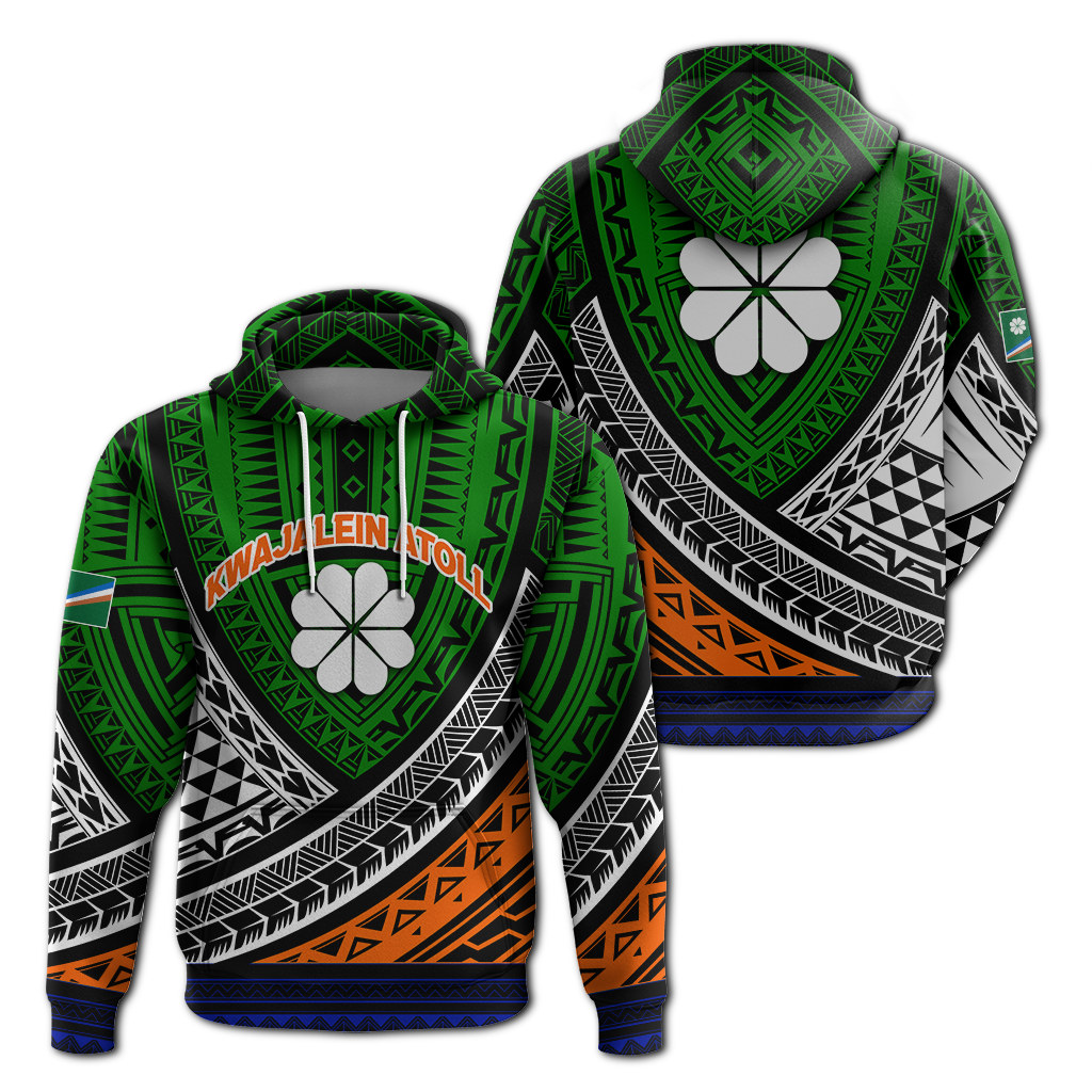 Kwajalein Atoll Tribal Pattern Hoodie Kid - LT12 Hoodie Green - Polynesian Pride