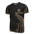 Samoa Polynesian All Over Custom T Shirt Gold Tribal Wave Unisex Black - Polynesian Pride