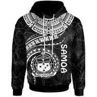 Polynesian Samoa Hoodie Samoan Waves (White) Unisex White - Polynesian Pride