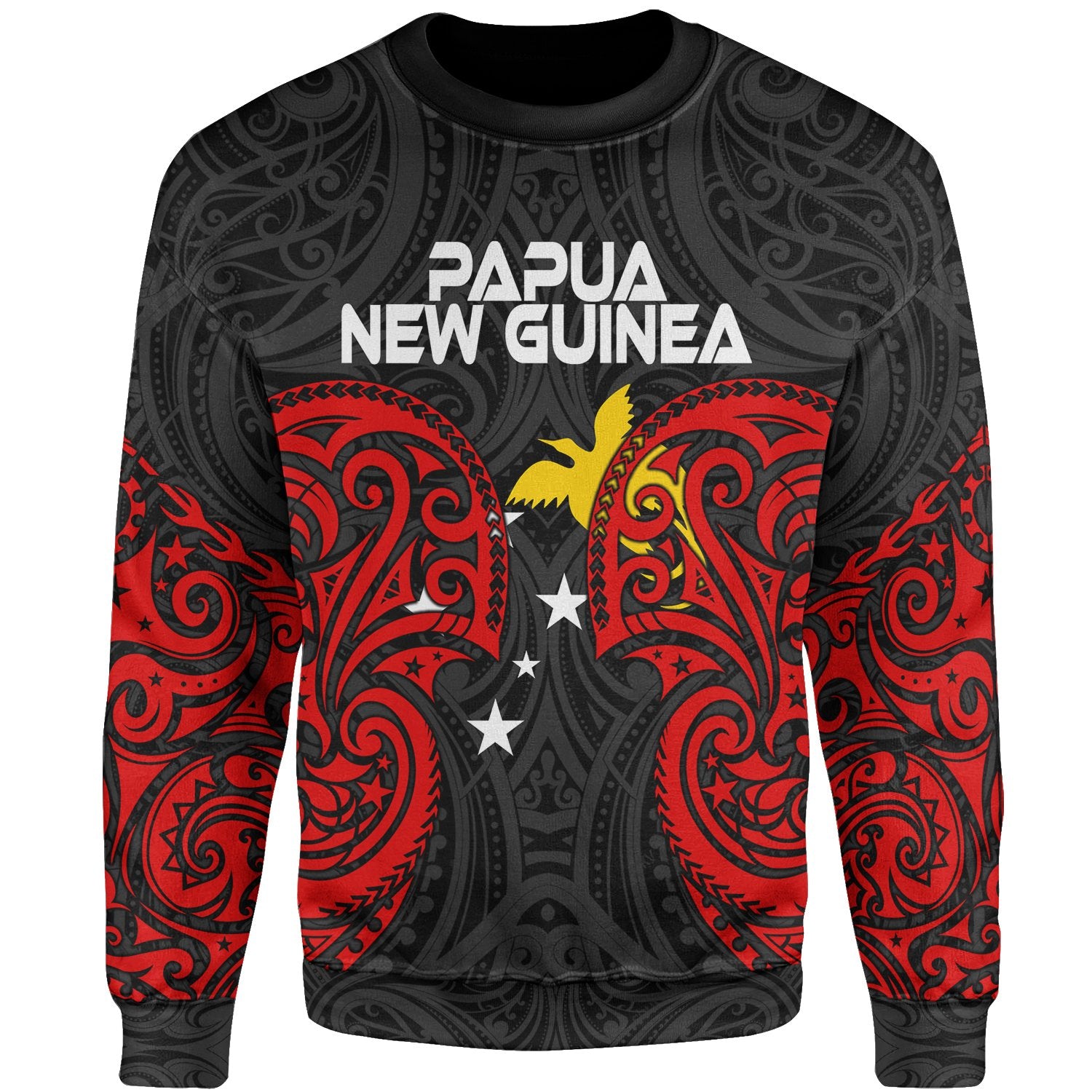 Papua New Guinea Polynesian Sweater - Spirit Style Unisex Black - Polynesian Pride