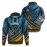 Custom Vanuatu Sanma Province Tribal Pattern Hoodie LT12 Hoodie Blue - Polynesian Pride