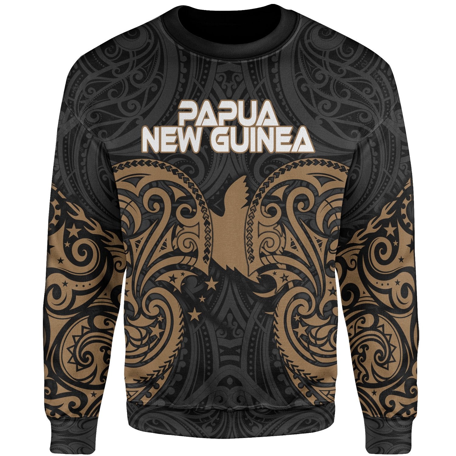 Papua New Guinea Polynesian Sweater - Spirit Style Gold Unisex Gold - Polynesian Pride