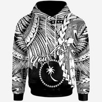 Chuuk Polynesian Custom Hoodie Tribal Wave Tattoo White Unisex White - Polynesian Pride