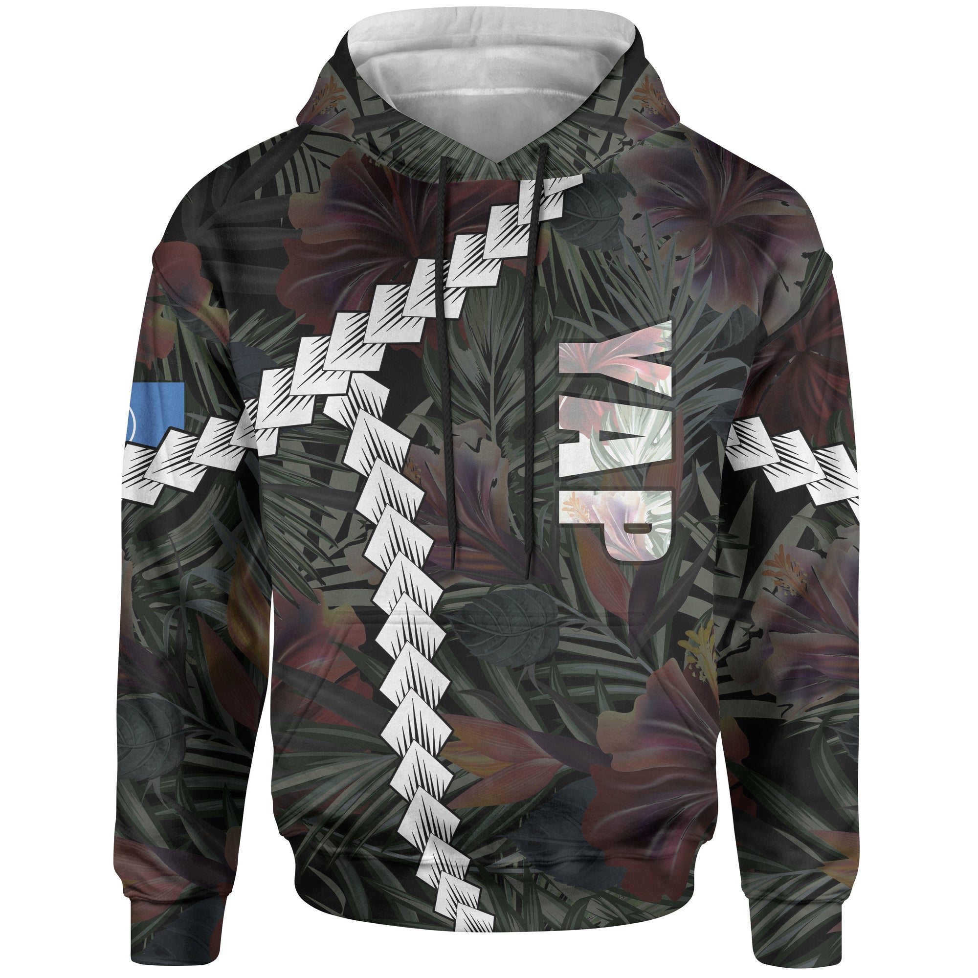 Yap Micronesian Hoodie Chain Polynesian Unisex BLACK - Polynesian Pride