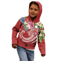 Marshall Islands Polynesian Hoodie Summer Plumeria (Red) - Polynesian Pride