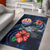 Tahiti Polynesian Area Rug - Blue Turtle Hibiscus Blue - Polynesian Pride