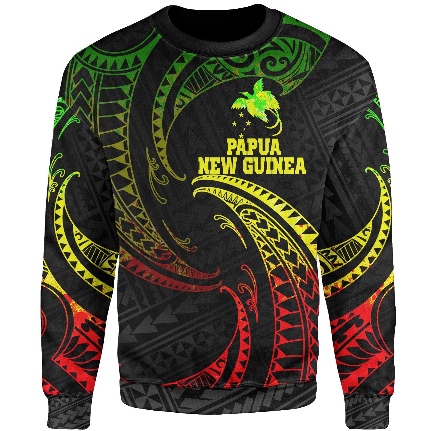 Papua New Guinea Polynesian Sweater - Reggae Tribal Wave Unisex Reggae - Polynesian Pride