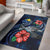 Papua New Guinea Polynesian Area Rug - Blue Turtle Hibiscus Blue - Polynesian Pride