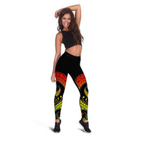 Papua New Guinea Personalised Legging - PNG Bird And Polynesian Decorative Pattern - Polynesian Pride