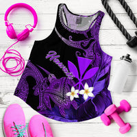 Hawaii Turtle With Plumeria Leaf Purple Women Tank Top - LT12 Women Black - Polynesian Pride