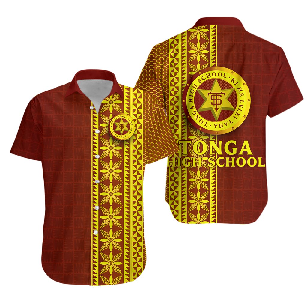 Tonga High School Hawaiian Shirt - Ngatu Pattern - LT12 Unisex Red - Polynesian Pride