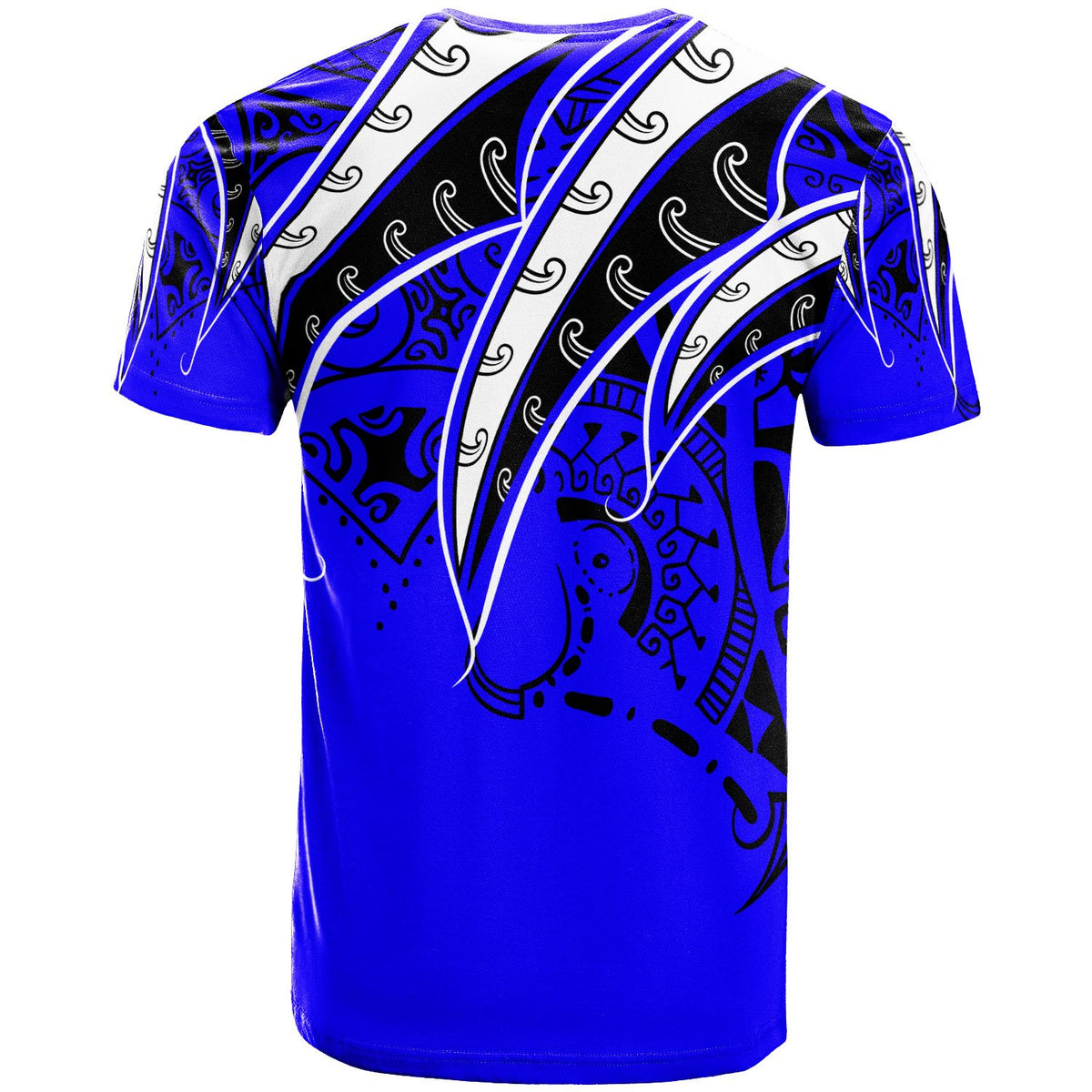 Tahiti T Shirt Tropical Leaf Blue Color - Polynesian Pride