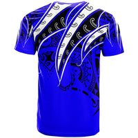 Tahiti T Shirt Tropical Leaf Blue Color - Polynesian Pride