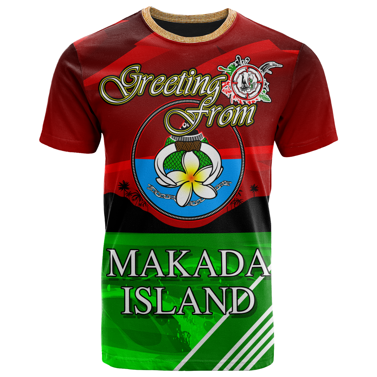 Polynesian T shirt Makada Island Unisex Green - Polynesian Pride
