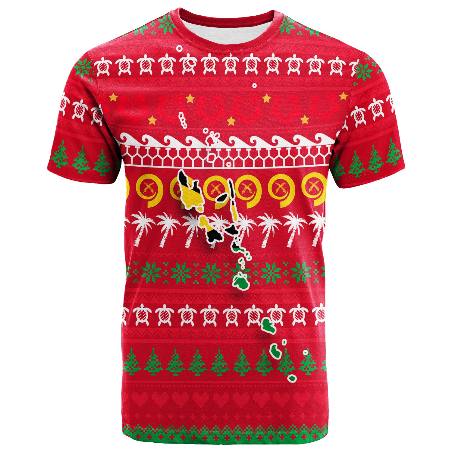 Vanuatu Christmas T Shirt Ugly Christmas LT12 Unisex Red - Polynesian Pride