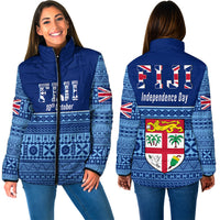 Fiji Independence Day Padded Jackets LT10 Unisex Blue - Polynesian Pride