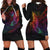 Solomon Islands Hoodie Dress - Butterfly Polynesian Style Black - Polynesian Pride
