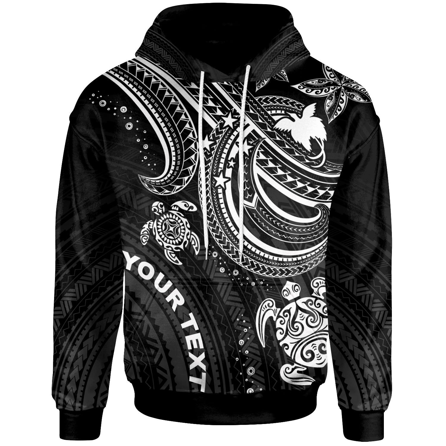 Papua New Guinea Custom Hoodie White Turtle Unisex White - Polynesian Pride