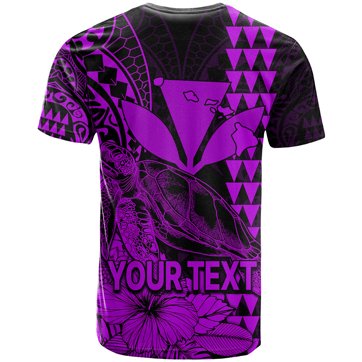 Custom Kakau Polynesian Tribal Hawaiian Turtle with Kanaka Maoli Purple T Shirt LT9 - Polynesian Pride