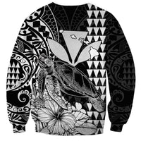 Kakau Polynesian Tribal Hawaiian Turtle with Kanaka Maoli Black Sweatshirt LT9 - Polynesian Pride