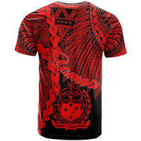 Samoa Polynesian T Shirt Tribal Wave Tattoo Red - Polynesian Pride