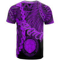 Northern Mariana Islands Polynesian Custom T Shirt Tribal Wave Tattoo Purple - Polynesian Pride