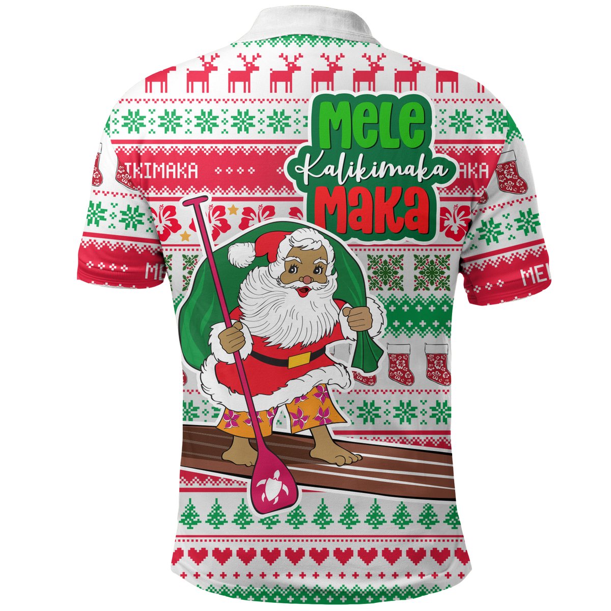 Hawaiian Christmas Polo Shirt Santa Surfing Ugly Christmas LT12 - Polynesian Pride