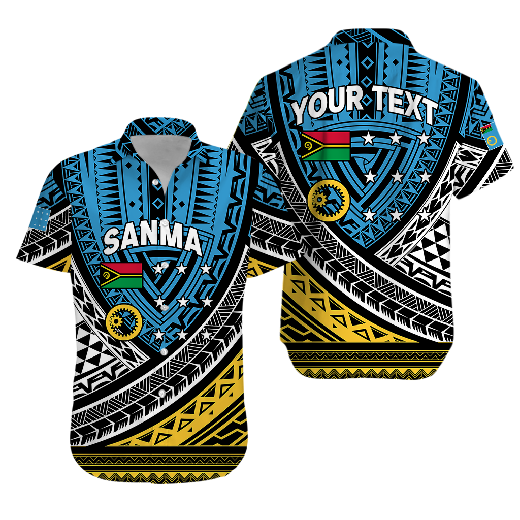 (Custom Personalised) Vanuatu Sanma Province Tribal Pattern Hawaiian Shirt - LT12 Unisex Blue - Polynesian Pride