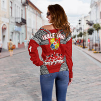Tonga Rugby Ikale Tahi Sipi Tau Women Off Shoulder Sweater - LT2 - Polynesian Pride