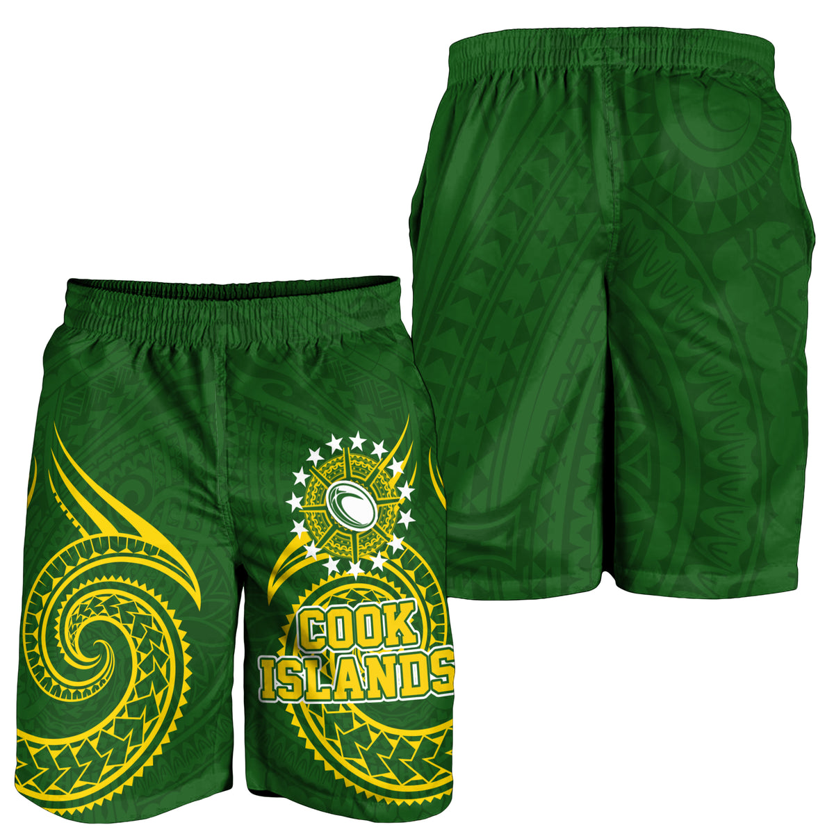 Cook Islands Rugby Men's Short - Tribal Pattern - LT12 - Polynesian Pride